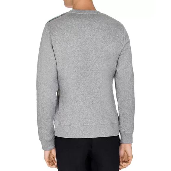 The Kooples Sport Grey + Grey Camo Skull Sweatshirt Small Raised Textured - Picture 7 of 10
